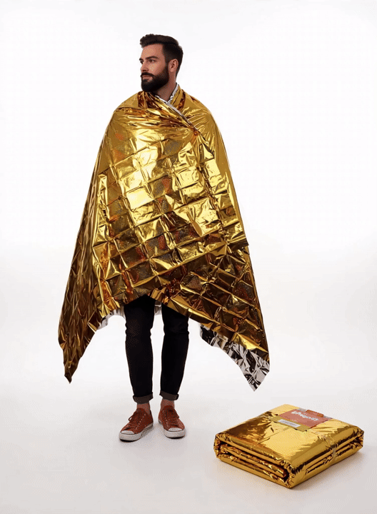 8-Pack Military Gold Silver Survival Blankets 130x210cm - Waterproof Windproof Prepper Thermal Mylar Sheets