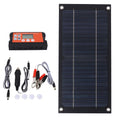 Solar panel and related accessories on a white background