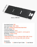 Solar panel with dimensions and specifications on a white background