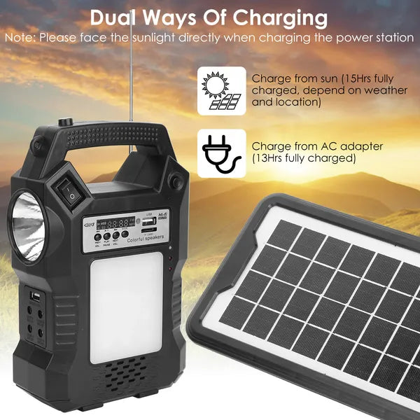 Four ways to charge the portable solar power station