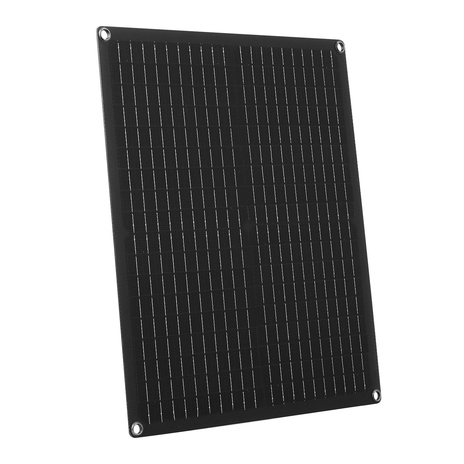 Black solar panel on a white background