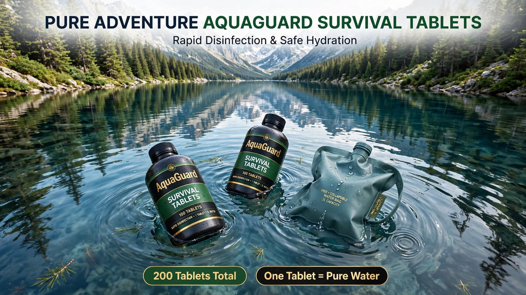 AquaGuard Water Purification Tablets – 200-Count Kit with Water Bag
