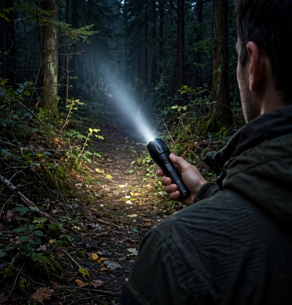 2-Pack Tactical UV + White LED Flashlights - Zoomable Blacklight for Bug Out Bag