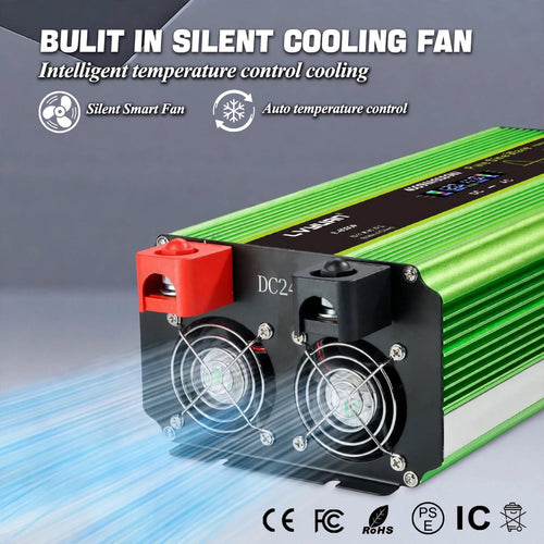 4000W Rated 24V Pure Sine Wave Inverter - 8000W Peak Off-Grid SHTF Emergency Power