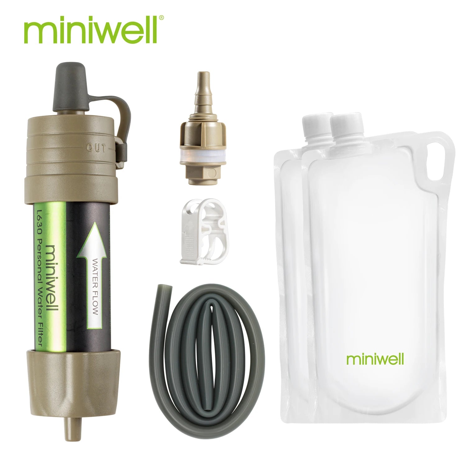 Gravity Water Filter Survival Kit 0.1 Micron Camping Hiking Emergency Preparedness