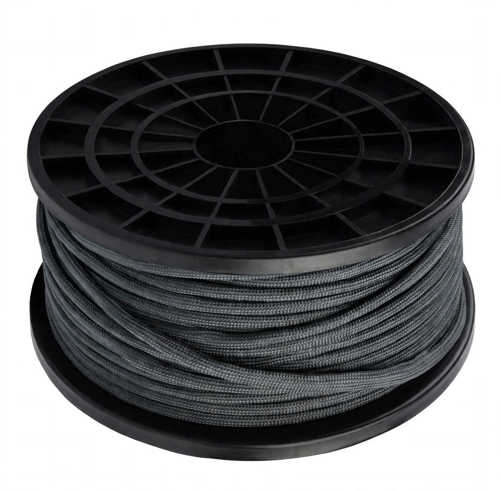 550 Paracord Rope 100FT Black - 7 Strand Type III Tactical Survival Cord 4mm