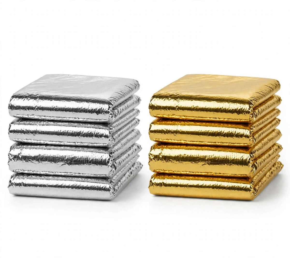 8-Pack Military Gold Silver Survival Blankets 130x210cm - Waterproof Windproof Prepper Thermal Mylar Sheets
