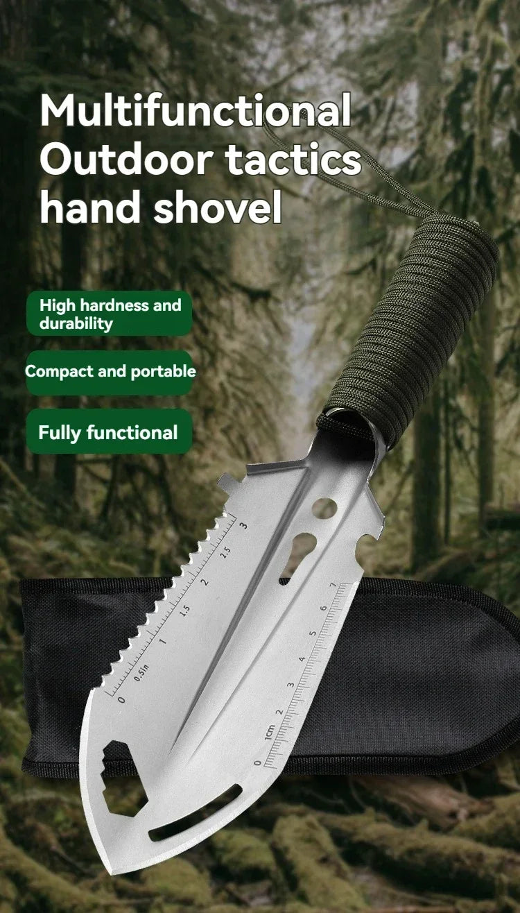 6-in-1 Tactical Micro-Survival Trowel | Paracord-Wrapped Multi-Mission Tool