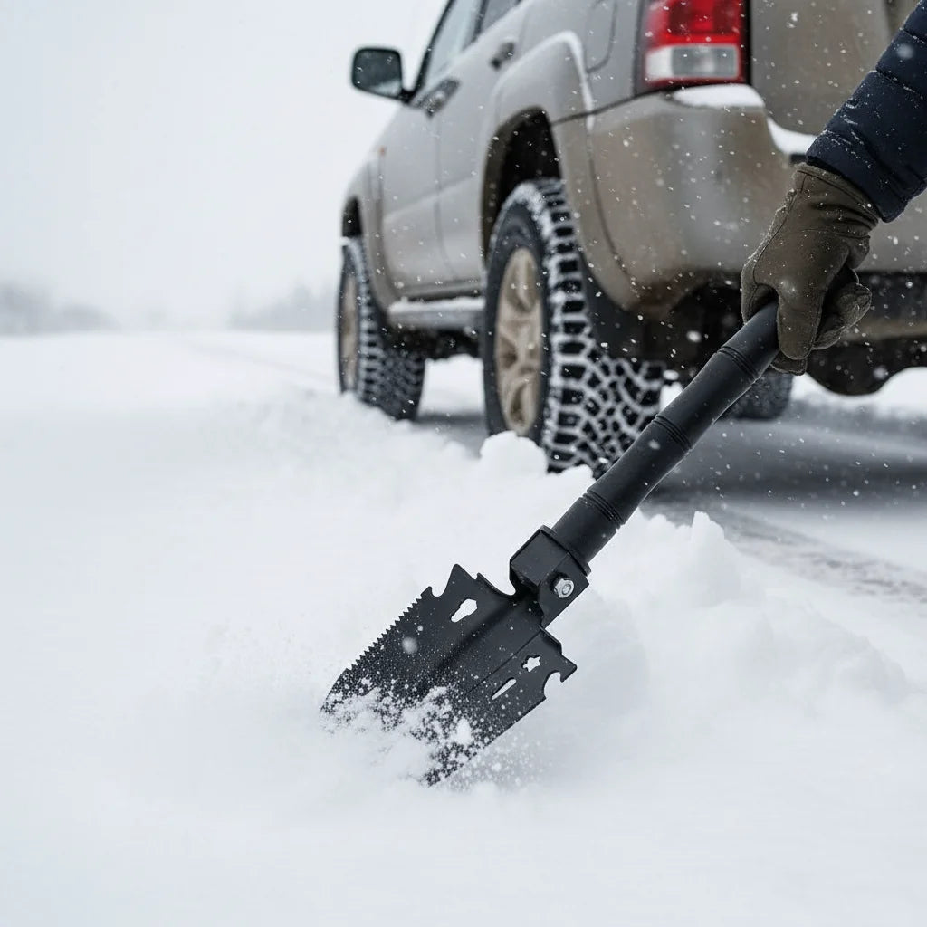 Heavy-Duty Tactical Entrenching Engine | Tri-Fold Multi-Edge Steel Spade