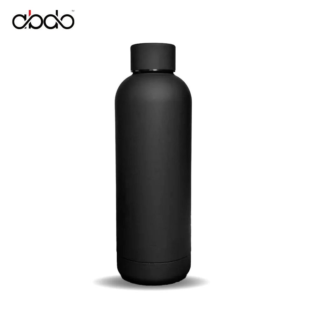 Black insulated bottle on a white background with 'clodoo' branding.