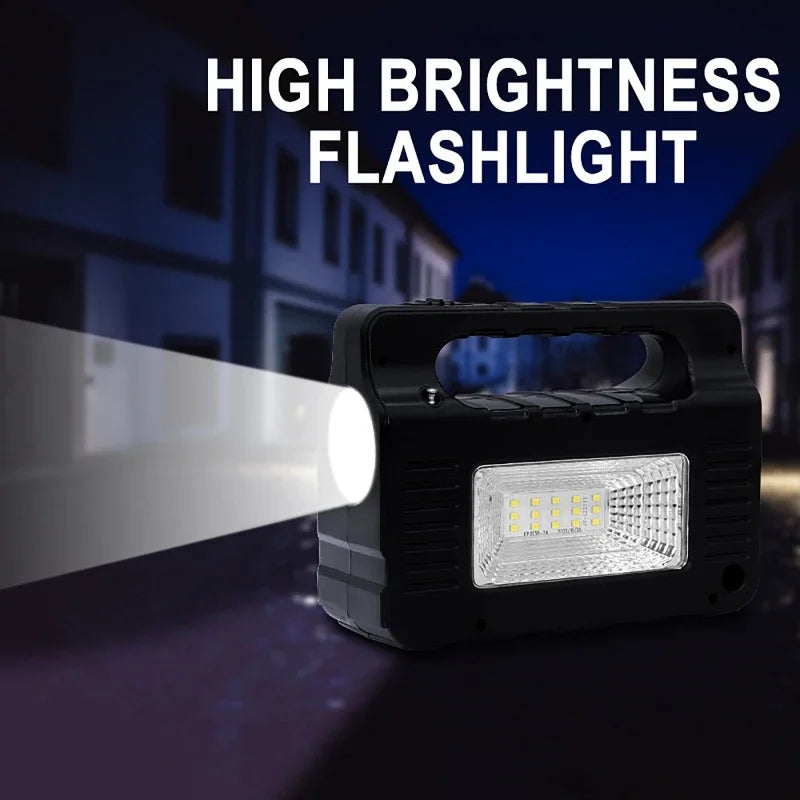 Solar Generator Lighting Kit with Solar Panel, 3 LED Bulbs, FM Radio & Bluetooth Speaker.