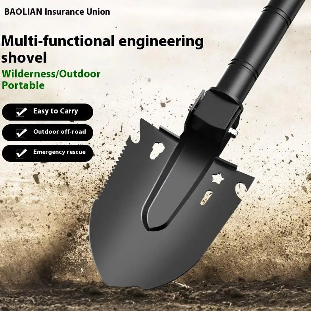 Heavy-Duty Tactical Entrenching Engine | Tri-Fold Multi-Edge Steel Spade