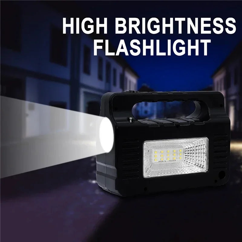Solar Generator Lighting Kit with Solar Panel, 3 LED Bulbs, FM Radio & Bluetooth Speaker.
