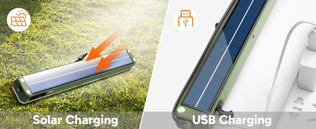 Solar Camping Lantern - 5400mAh Power Bank,2500LM IPX5 Waterproof,4 Modes & Magnetic Hook - Portable Camping Light Bar for Tent