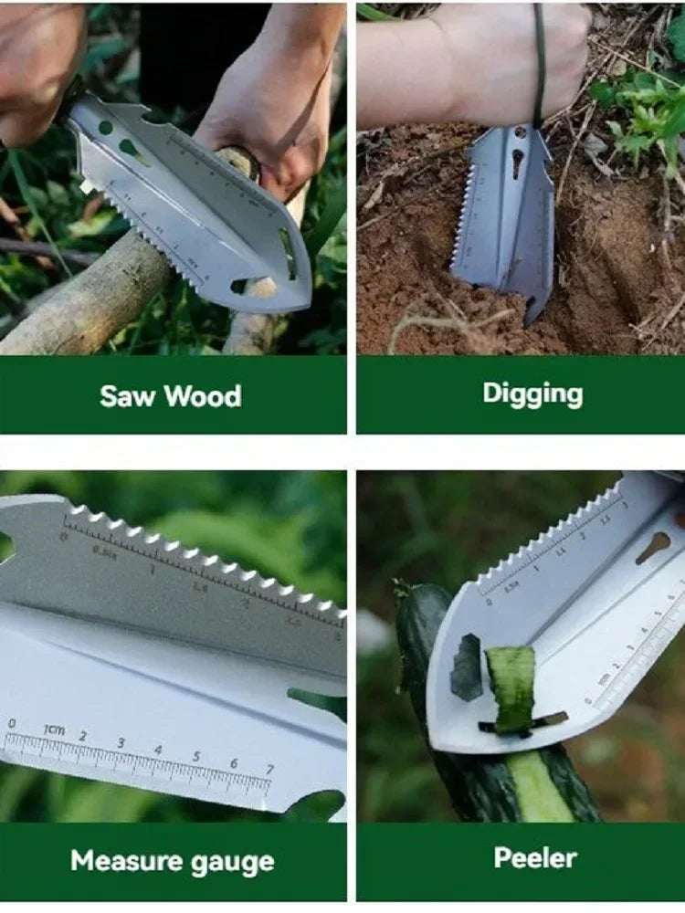 6-in-1 Tactical Micro-Survival Trowel | Paracord-Wrapped Multi-Mission Tool