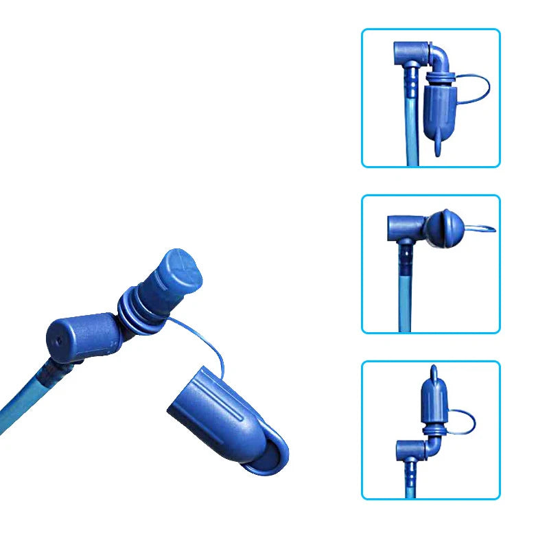 Blue earbud with additional attachments on a white background
