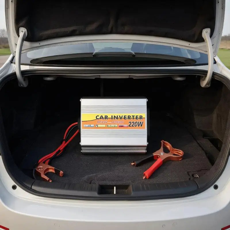 Inverter 220W 12V to 220V – Portable Car & Solar Power Converter with USB & Battery Clips