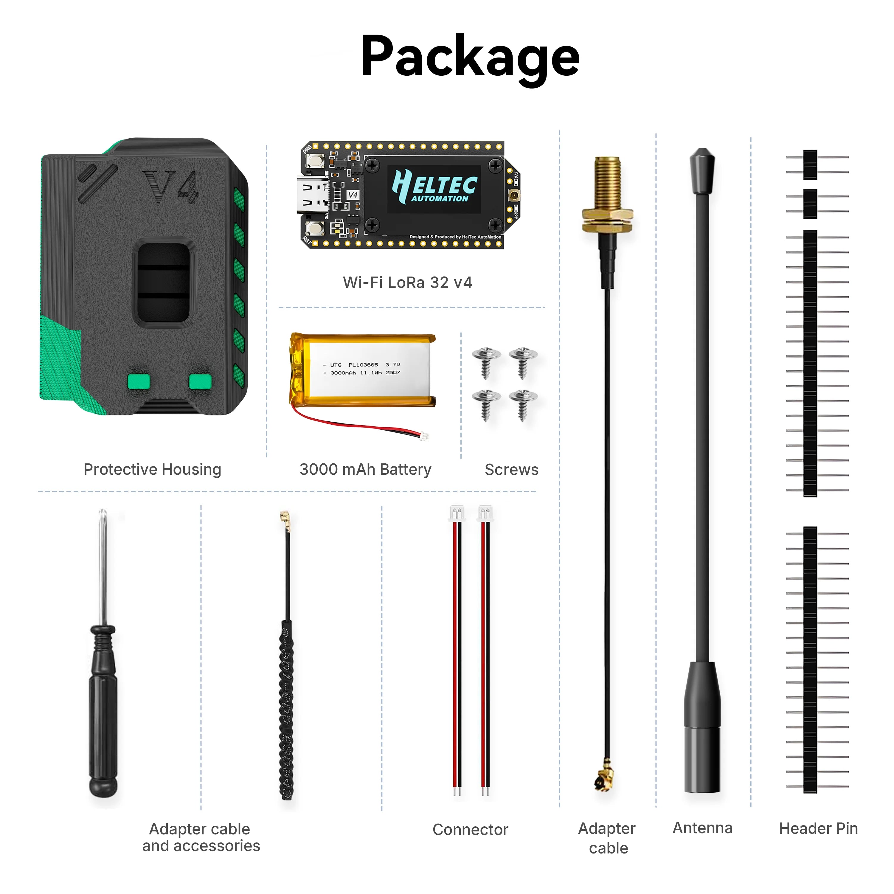 Heltec V4 ESP32 LoRa 32 Dev-Board Meshtastic Kit With Battery ESP32-S3 SX1262 28dBm OLED Display for Meshtastic WiFi IoT Arduino