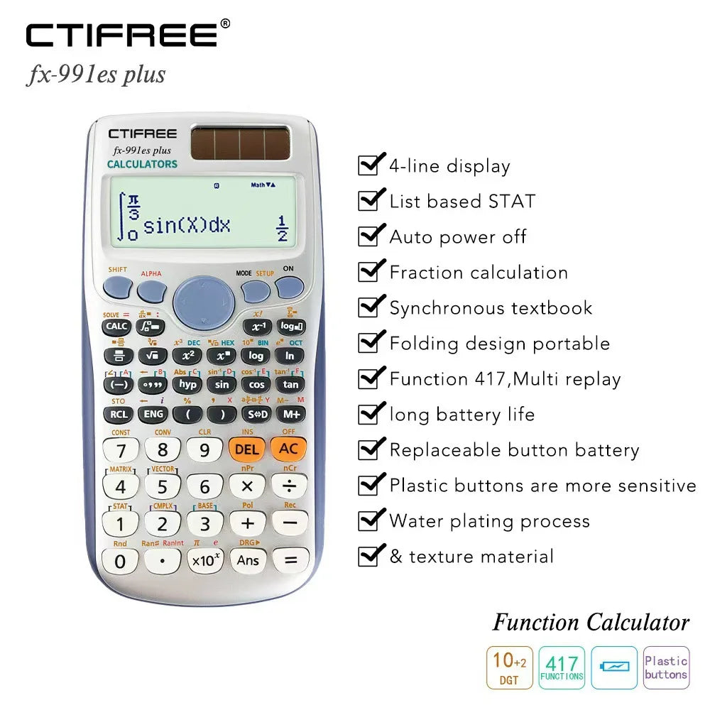 Professional Scientific Calculator – Ideal for High School & University