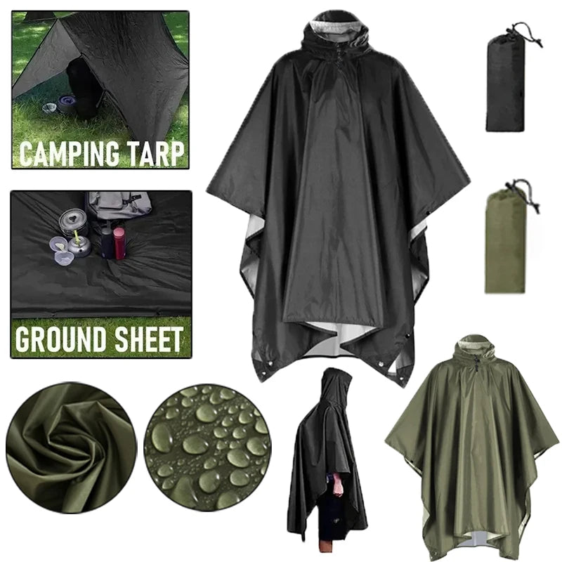 Trend Pulse M – Ghost Shell 3-in-1 Tactical Poncho Tarp Fortress – Rain Cloak / Shelter / Ground Sheet