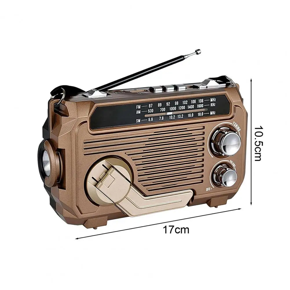 Hand Crank Emergency Radio, Solar  Portable Bluetooth 5.2 Speaker with AM/FM, TF Card, USB & LED Flashlight