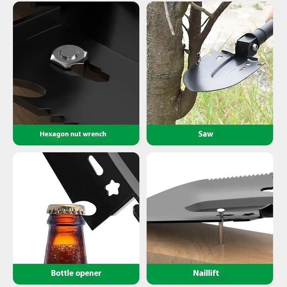 Heavy-Duty Tactical Entrenching Engine | Tri-Fold Multi-Edge Steel Spade
