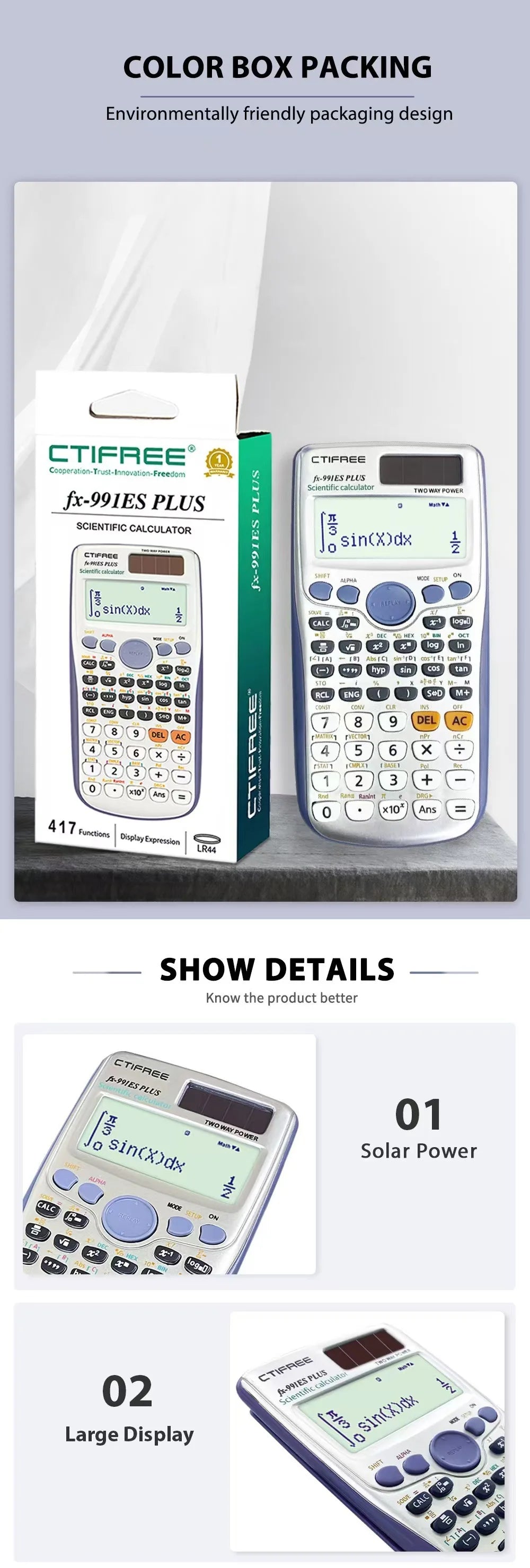 Professional Scientific Calculator – Ideal for High School & University