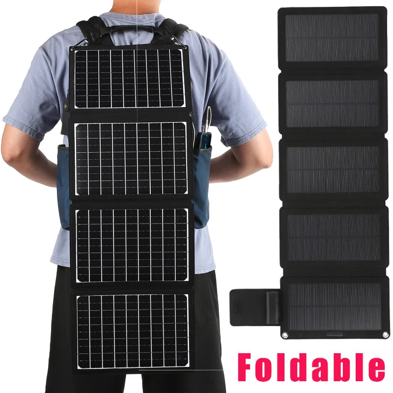 4-panel foldable 12.5W solar charger compact USB"