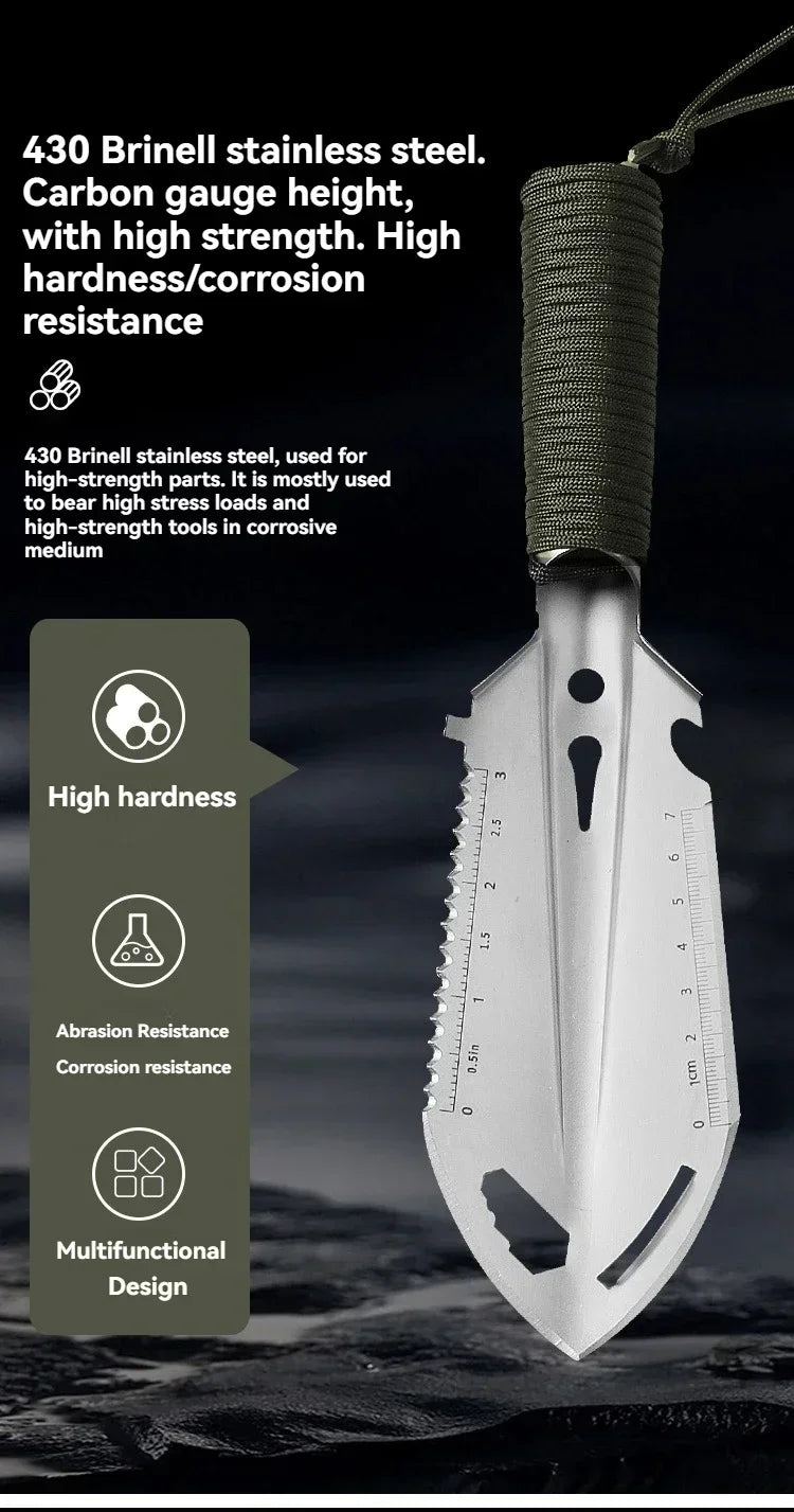 6-in-1 Tactical Micro-Survival Trowel | Paracord-Wrapped Multi-Mission Tool