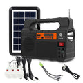 Solar Generator Lighting Kit with Solar Panel, 3 LED Bulbs, FM Radio & Bluetooth Speaker.