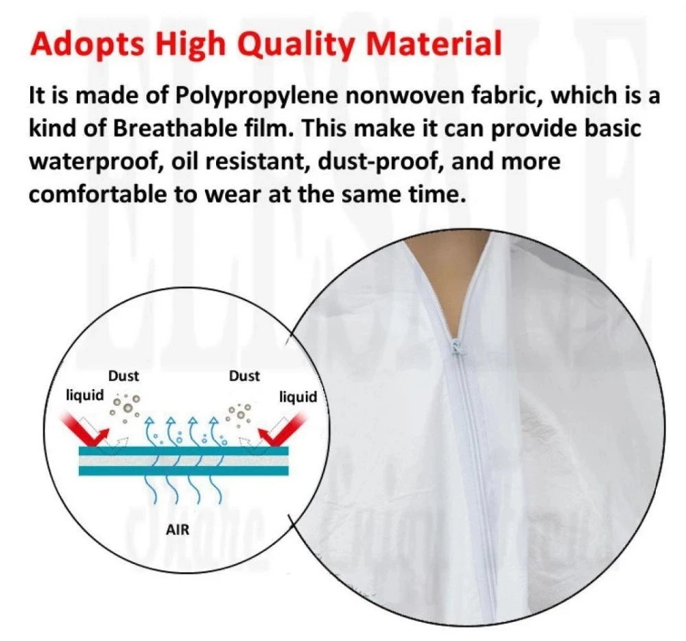 Text and diagram explaining high-quality material properties of a product made from polypropylene nonwoven fabric.