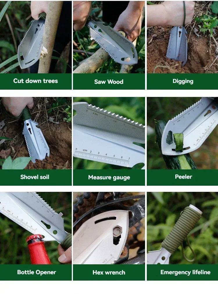 6-in-1 Tactical Micro-Survival Trowel | Paracord-Wrapped Multi-Mission Tool
