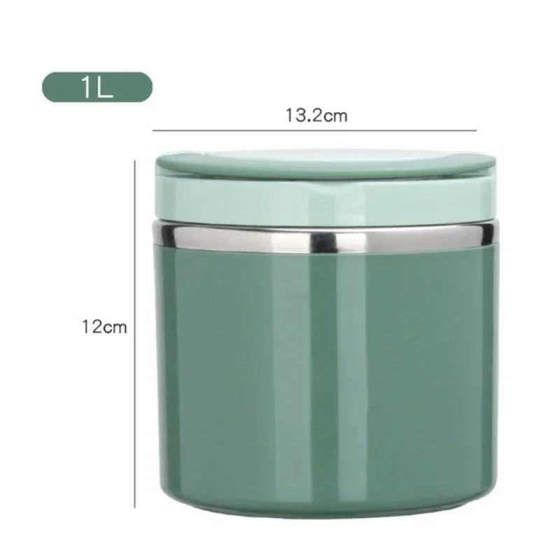Green container with dimensions on a white background
