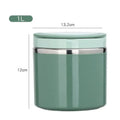 Green container with dimensions on a white background