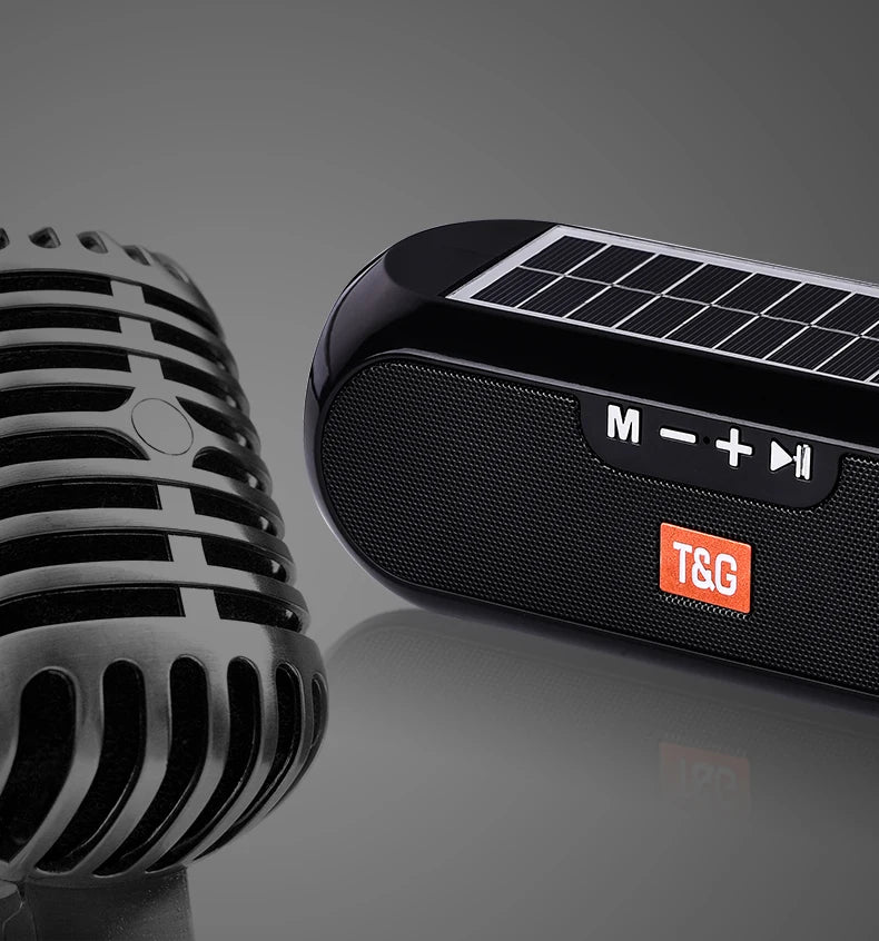 Radio Solar Charging Portable T&G TG182 Wireless Bluetooth Speaker with Auto FM Radio Tuner & 10W Loud Stereo Sound