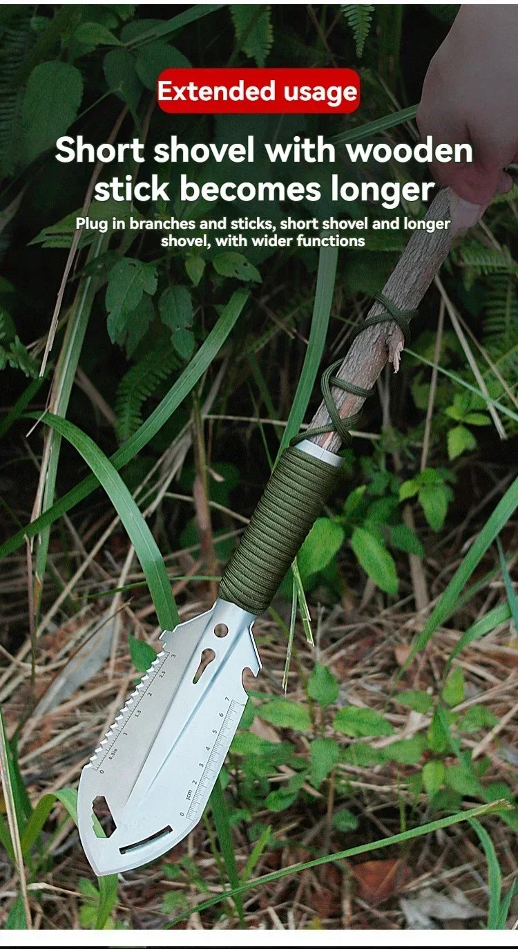 6-in-1 Tactical Micro-Survival Trowel | Paracord-Wrapped Multi-Mission Tool