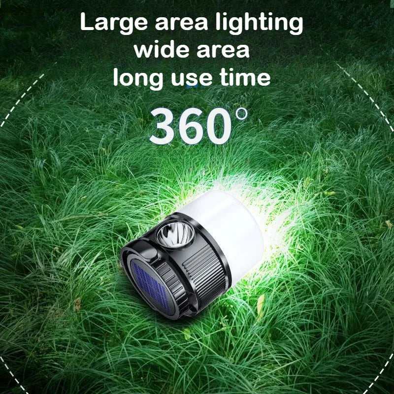 Solar Power Lantern Ultra-Bright Rechargeable LED Camping Light Outdoor Emergency