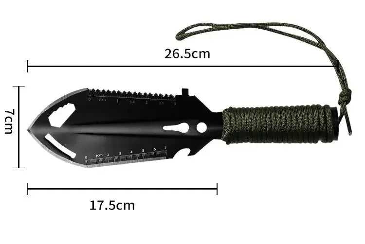 6-in-1 Tactical Micro-Survival Trowel | Paracord-Wrapped Multi-Mission Tool