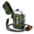 Waterproof Electric Plasma Lighter USB Rechargeable Windproof Dual Arc with Paracord Lanyard