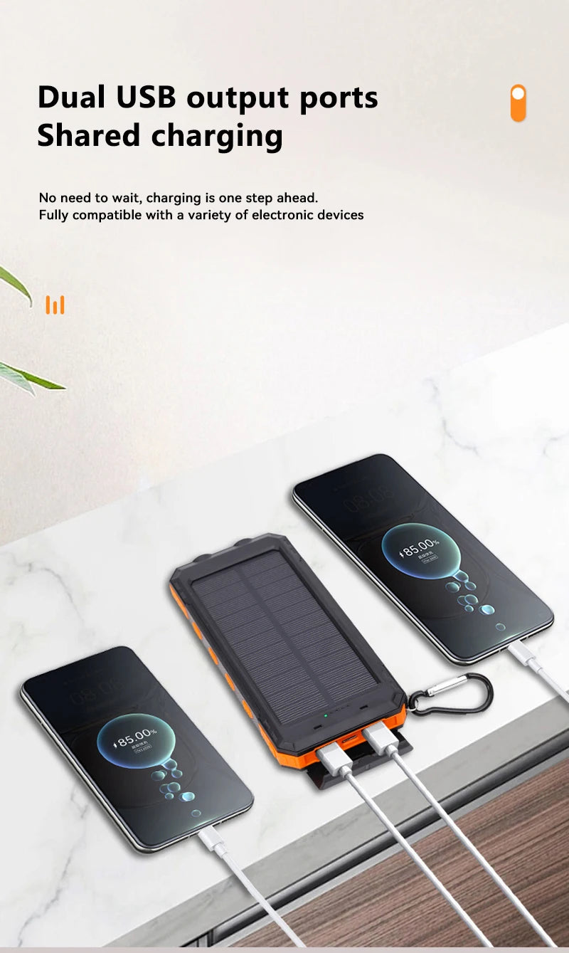 Solar Power Bank 200000mAh Ultra-High Capacity Portable Charger for Camping RV Emergency