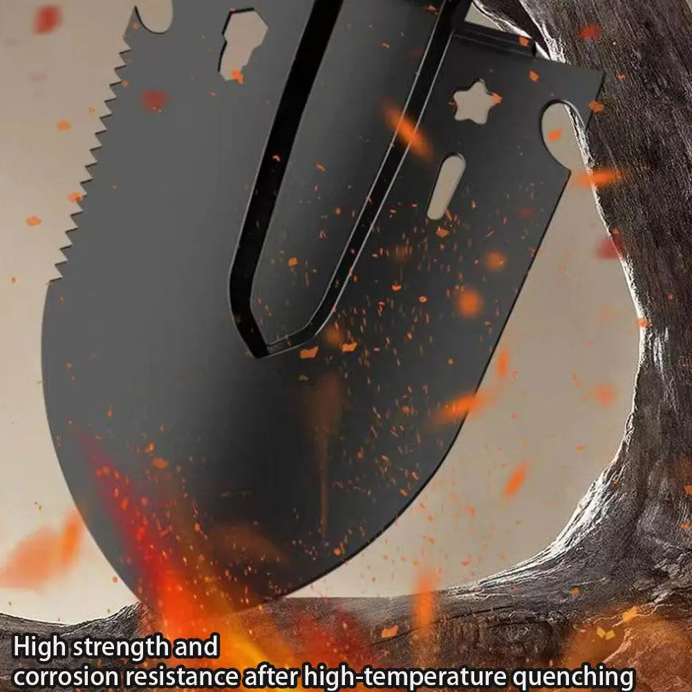 Heavy-Duty Tactical Entrenching Engine | Tri-Fold Multi-Edge Steel Spade