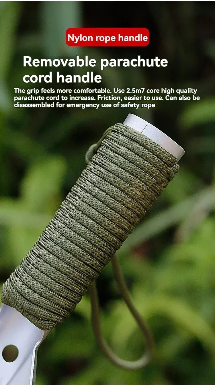 6-in-1 Tactical Micro-Survival Trowel | Paracord-Wrapped Multi-Mission Tool