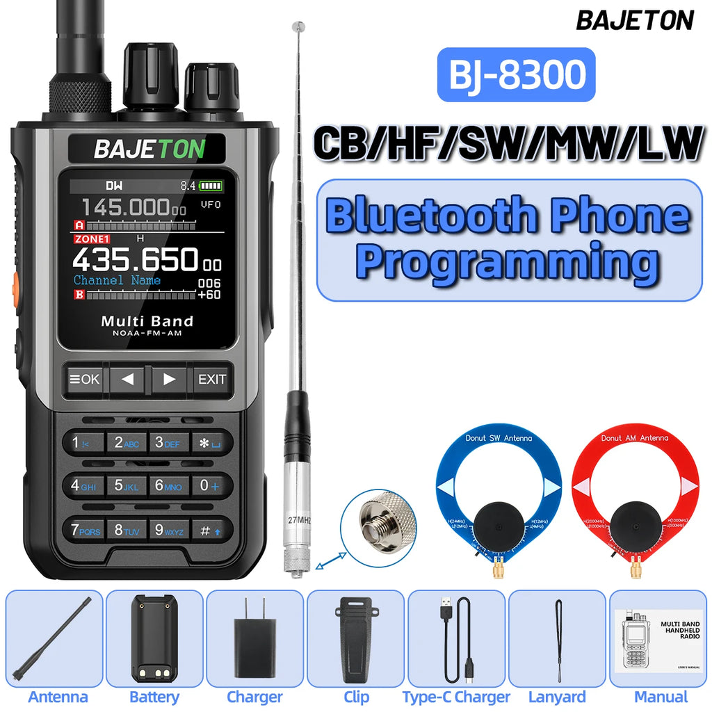 Bajeton BJ-8300 radio with accessories on a white background