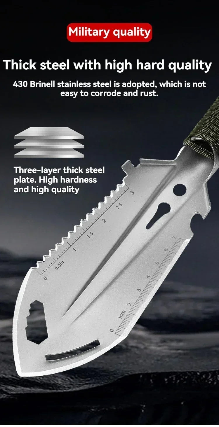 6-in-1 Tactical Micro-Survival Trowel | Paracord-Wrapped Multi-Mission Tool