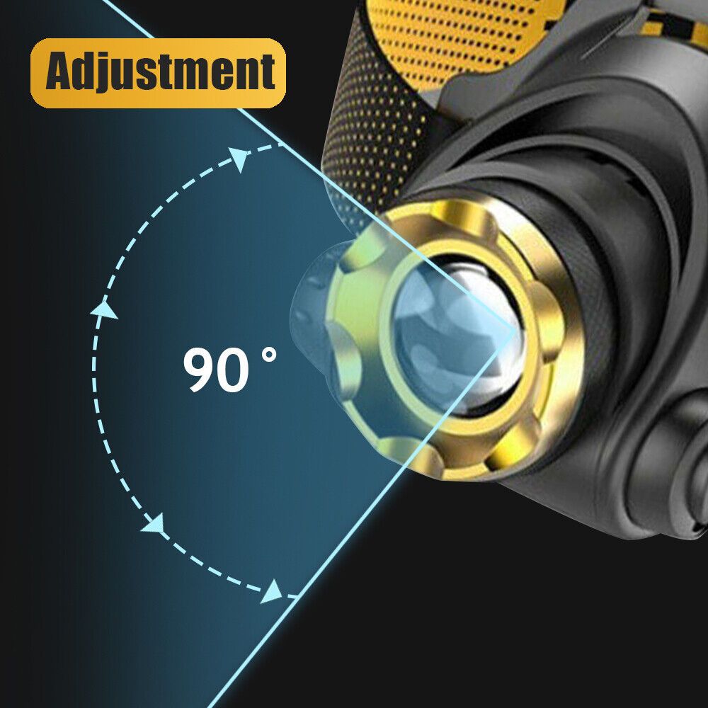 12000000lm LED Headlamp USB Rechargeable Headlight Head Torch Lamp