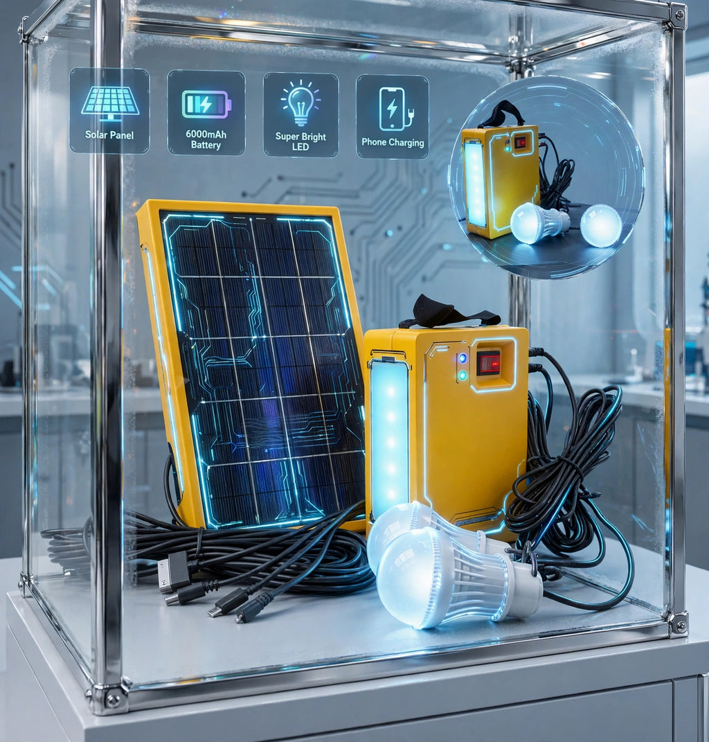 Compact Off-Grid Photovoltaic Power Station & Multi-Zone LED Lighting Hub