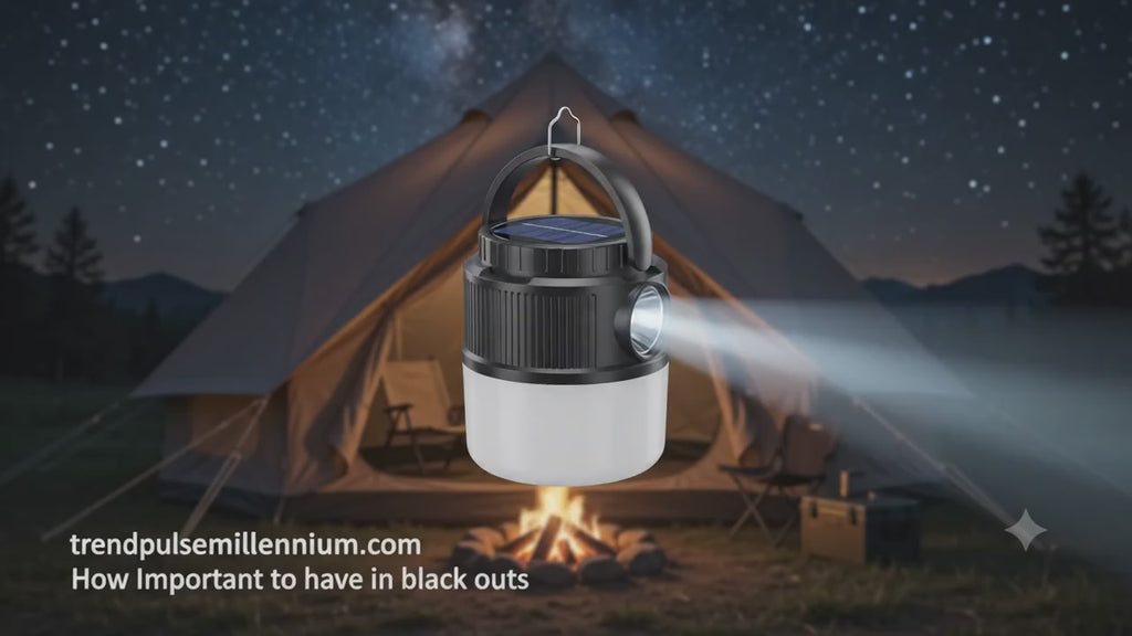 Solar Power Lantern Ultra-Bright Rechargeable LED Camping Light Outdoor Emergency