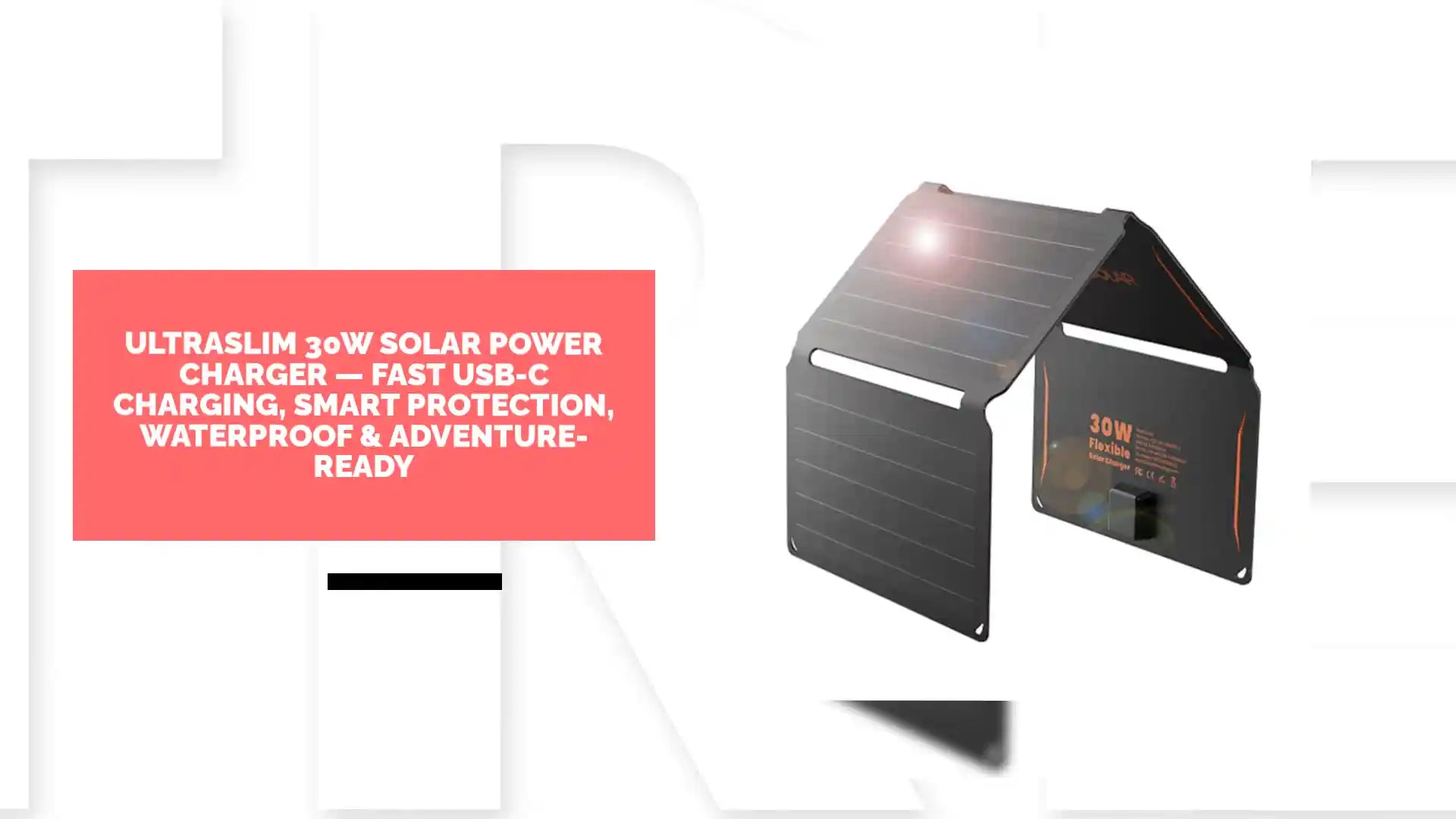 UltraSlim 30W Solar Power Charger &mdash; Fast USB-C Charging, Smart Protection, Waterproof &amp; Adventure-Ready by@Outfy