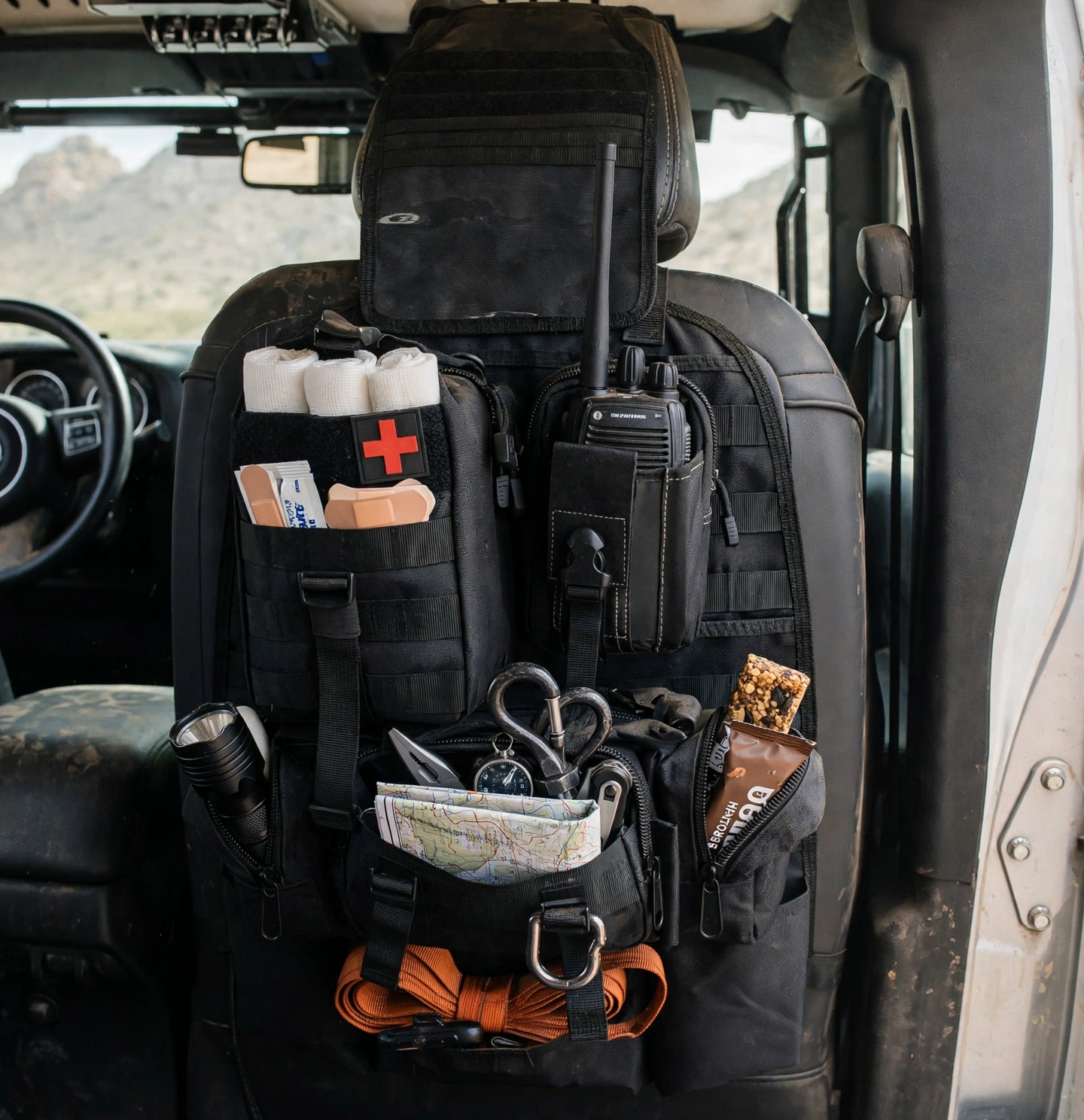 Universal Tactical MOLLE Car Seat Back Organizer: Heavy Duty Vehicle Storage