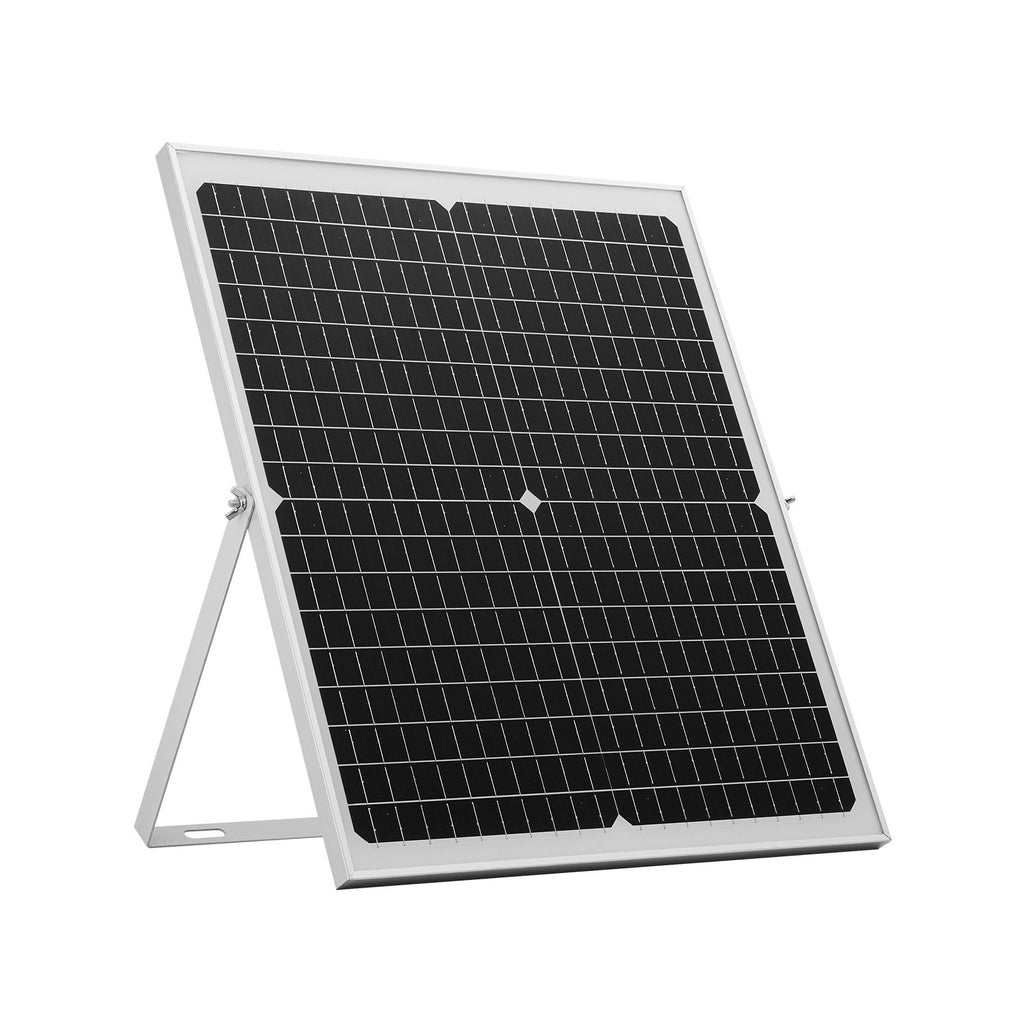 18V monocrystalline solar panel with kickstand front view